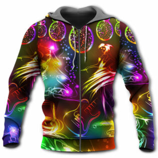 Christmas Dancing Santa Claus Tree Snowman Neon Light Style - Hoodie - Owl Ohh - Owl Ohh