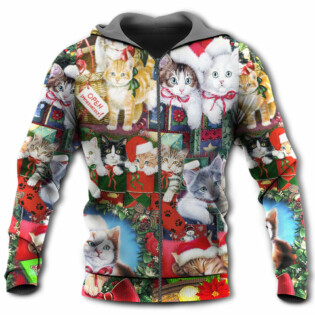 Cat Christmas Tree Merry Xmas - Hoodie - Owl Ohh - Owl Ohh
