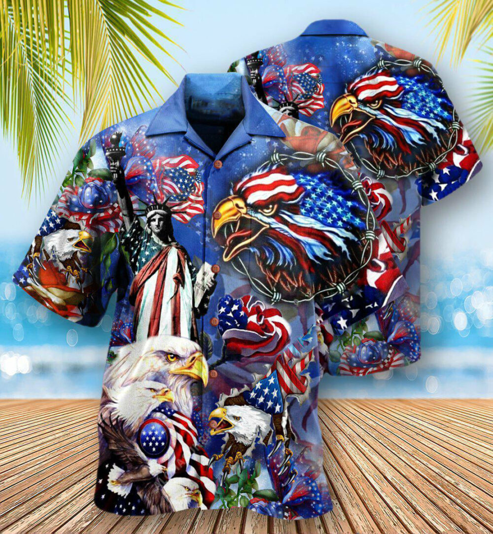 America My Heat Beats True To My Country Patriotism - Hawaiian Shirt - Owl Ohh - Owl Ohh