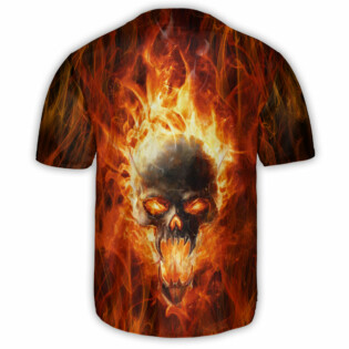 Skull Hot As Hell Psycho As Well - Baseball Jersey - Owl Ohh - Owl Ohh
