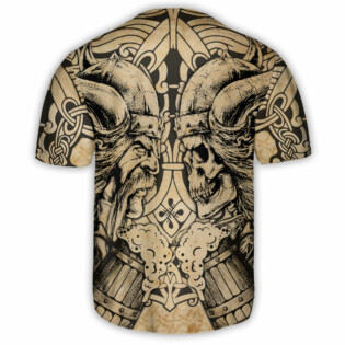 Skull Viking Old Man With Skull - Baseball Jersey - Owl Ohh - Owl Ohh