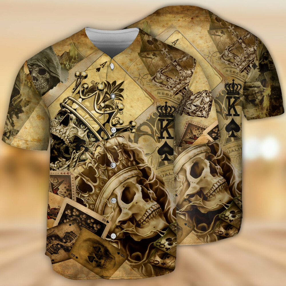 Skull Amazing Ace Gambling - Baseball Jersey - Owl Ohh - Owl Ohh