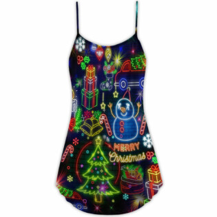 Christmas Bright Neon Lighting - V-neck Sleeveless Cami Dress - Owl Ohh - Owl Ohh