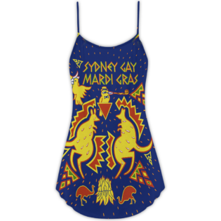 Sydney Mardi Gras Kangaroo Koala Art - V-neck Sleeveless Cami Dress - Owl Ohh