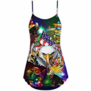 America Love Eagle Christmas - V-neck Sleeveless Cami Dress - Owl Ohh - Owl Ohh