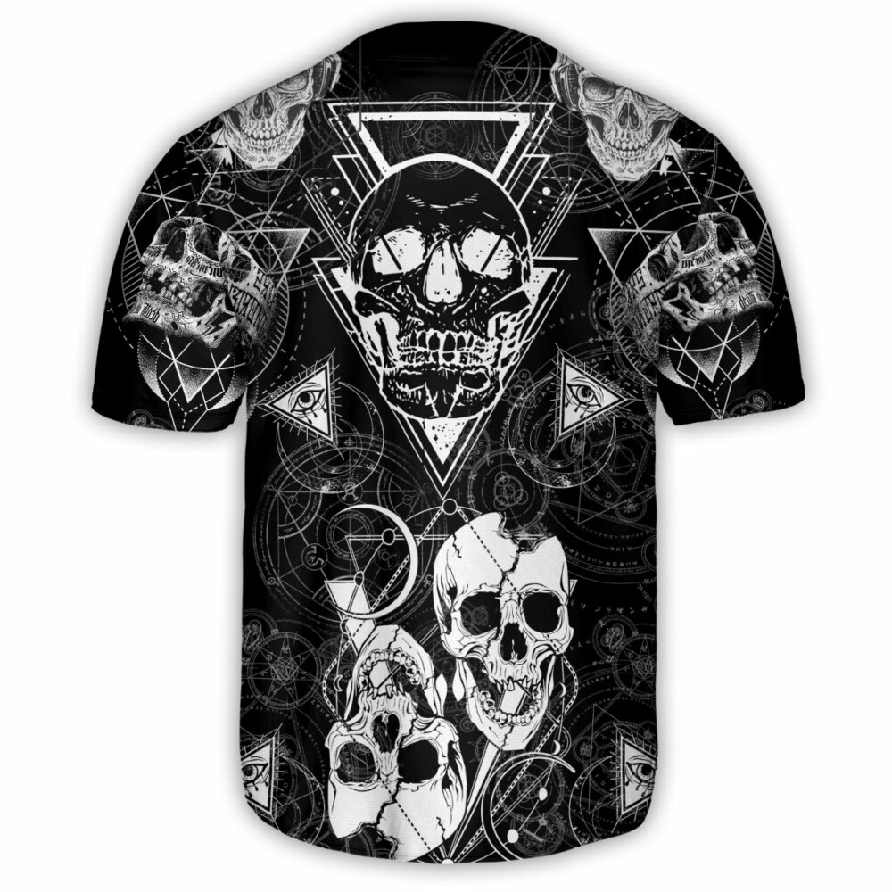 Skull Love Black - Baseball Jersey - Owl Ohh - Owl Ohh