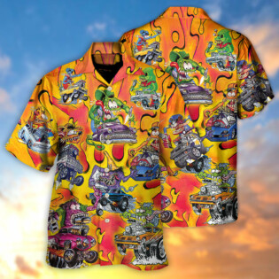 Hot Rod Vintage Racing Savage Burn Energy - Hawaiian Shirt - Owl Ohh - Owl Ohh