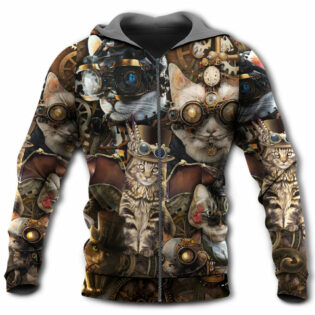 Cat Steampunk We're All Mad Here - Hoodie - Owl Ohh - Owl Ohh