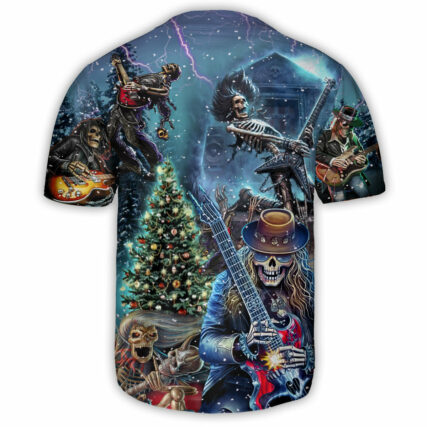 Skull Playing Rock Party Music - Baseball Jersey - Owl Ohh - Owl Ohh
