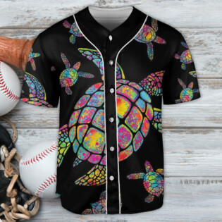 Hippie Turtle Art Undersea - Baseball Jersey - Owl Ohh - Owl Ohh