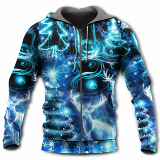 Christmas Deer Snow Man Tree Glow Light Style - Hoodie - Owl Ohh - Owl Ohh