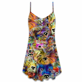 Dog Painting In My Memory - V-neck Sleeveless Cami Dress - Owl Ohh - Owl Ohh