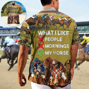Horseback Riding What I Like People Mornings My Horse - Hawaiian Shirt - Owl Ohh-Owl Ohh