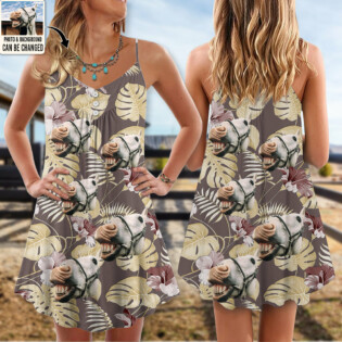 Horse Funny You Want Tropical Style Custom Photo - V-neck Sleeveless Cami Dress - Personalized Photo Gifts - Owl Ohh