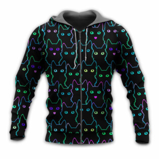 Cat Cute Little Kitten Neon - Hoodie - Owl Ohh - Owl Ohh