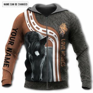 Horse Love Horses Black Horse Personalized - Hoodie - Owl Ohh - Owl Ohh