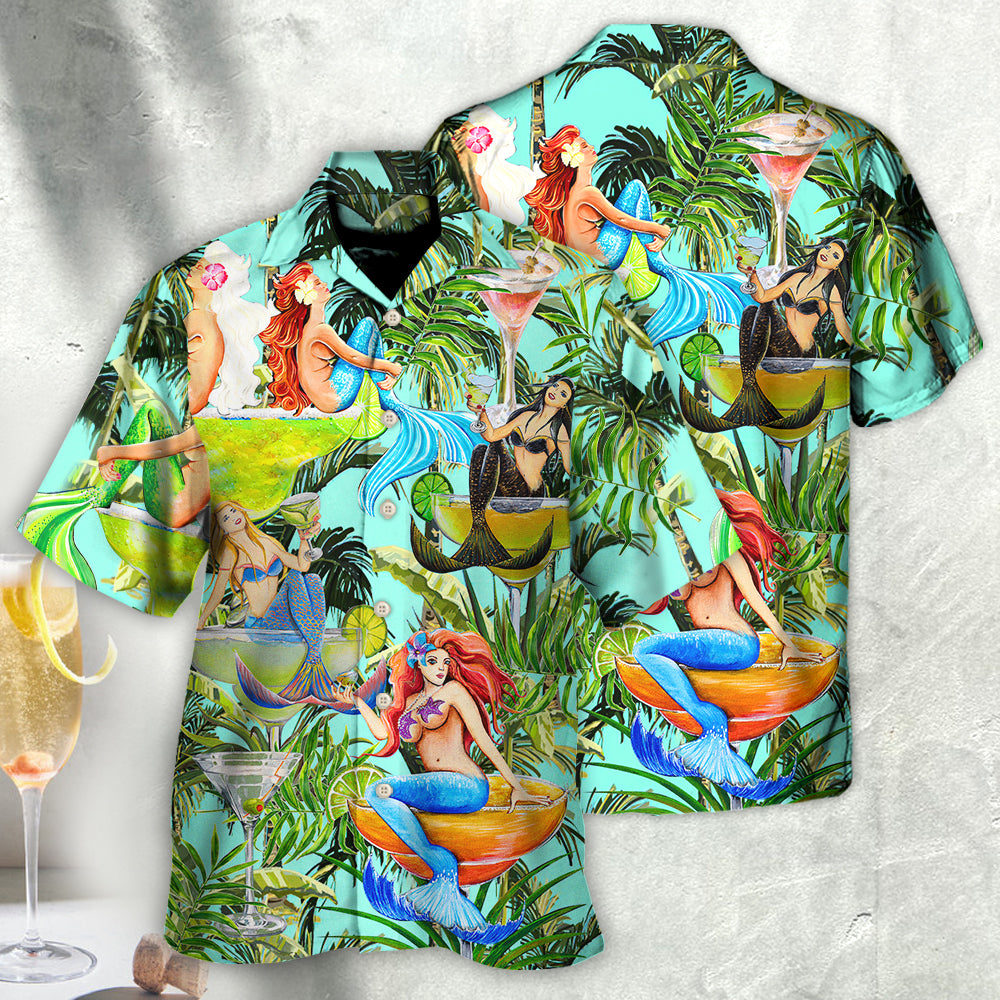 Cocktail And Mermaid Fantasy Beautiful Tropical - Hawaiian Shirt - Owl Ohh for men and women, kids - Owl Ohh