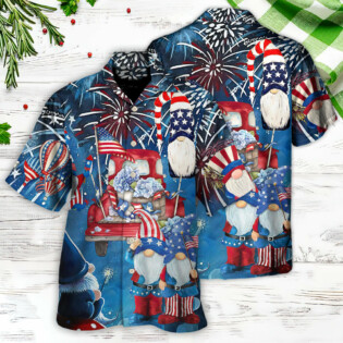 Independence Day Cute Three Trio Gnome 4th Of July - Hawaiian Shirt - Owl Ohh for men and women, kids - Owl Ohh