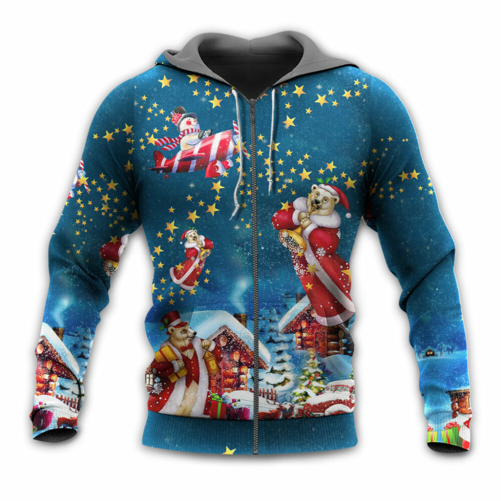 Christmas Bear Santa Happy - Hoodie - Owl Ohh - Owl Ohh