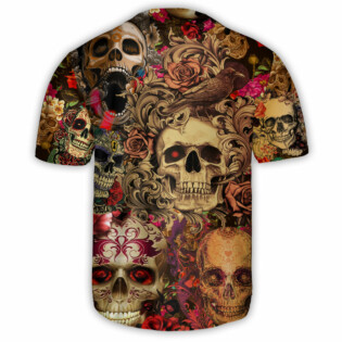 Skull Day Of The Dead - Baseball Jersey - Owl Ohh - Owl Ohh