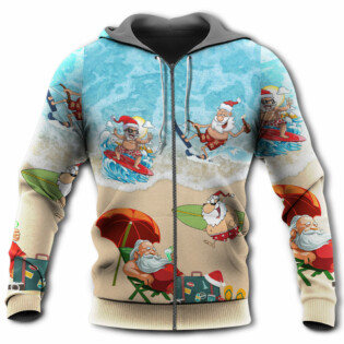 Christmas Santa Play On Beach - Hoodie - Owl Ohh - Owl Ohh