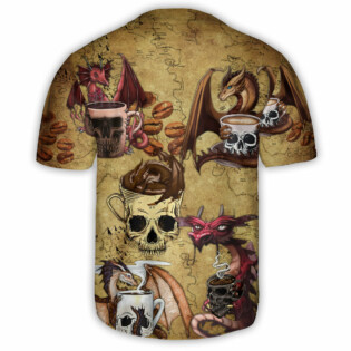 Dragon Love Coffee And Skull - Baseball Jersey - Owl Ohh - Owl Ohh