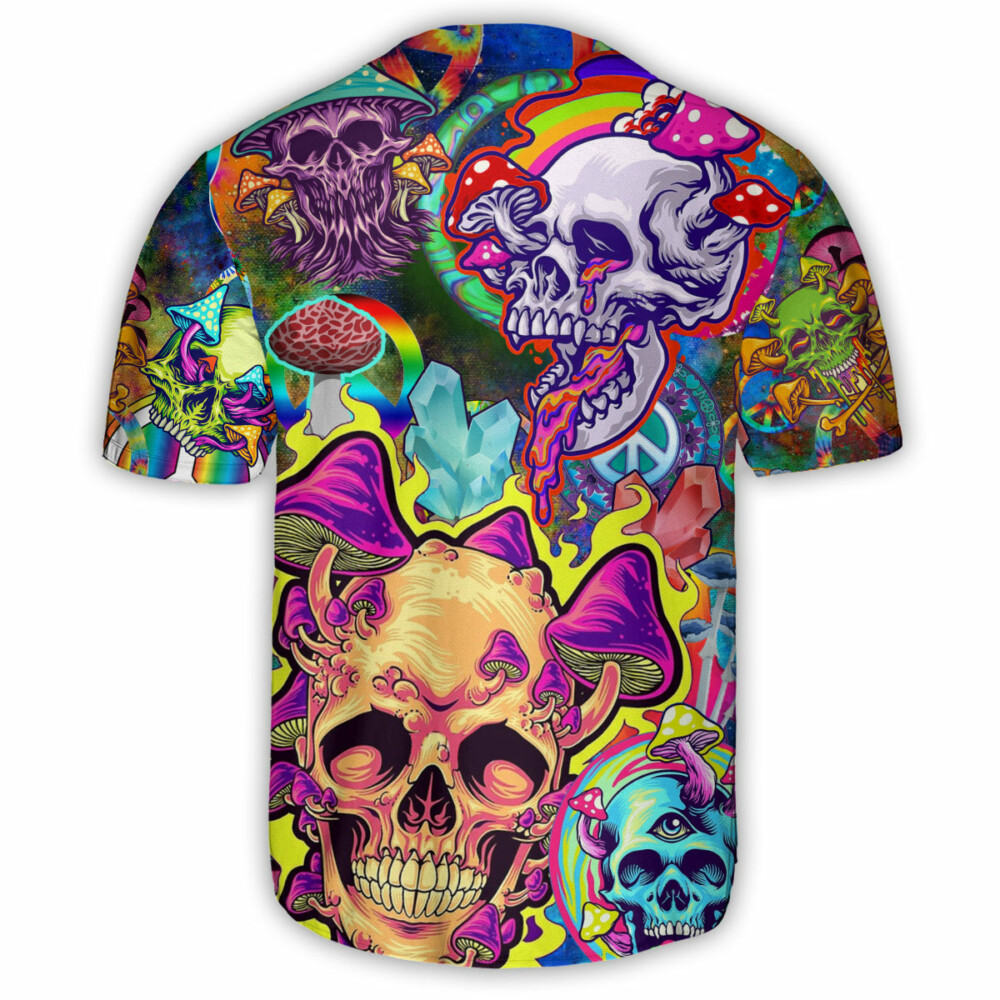 Skull Rainbow Smile - Baseball Jersey - Owl Ohh - Owl Ohh