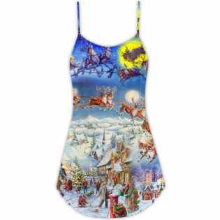 Christmas Be Santa Be Claus - V-neck Sleeveless Cami Dress - Owl Ohh - Owl Ohh