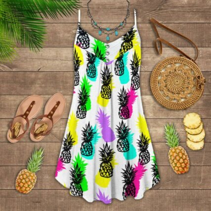 Fruit Pineapple Tropical Vibes Colorful - Summer Dress - Owl Ohh - Owl Ohh