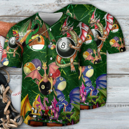 Billiard Dragon Love Life Cool - Baseball Jersey - Owl Ohh - Owl Ohh