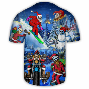 Skull Merry Chrismas - Baseball Jersey - Owl Ohh - Owl Ohh