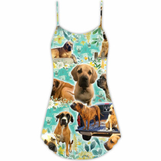 Dog Family Santa Merry Christmas Snow - V-neck Sleeveless Cami Dress - Owl Ohh - Owl Ohh