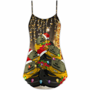 Christmas Claymore Neon Bright Light - V-neck Sleeveless Cami Dress - Owl Ohh - Owl Ohh