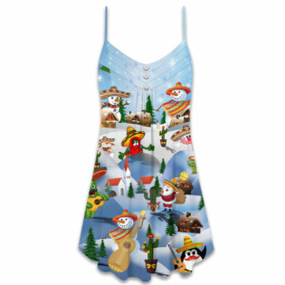 Christmas Mexican Say Merry Christmas - V-neck Sleeveless Cami Dress - Owl Ohh - Owl Ohh