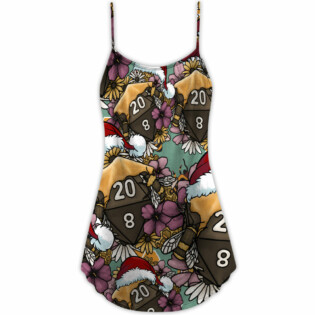Christmas Honey Bee Dice D20 Christmas Vibe - V-neck Sleeveless Cami Dress - Owl Ohh - Owl Ohh