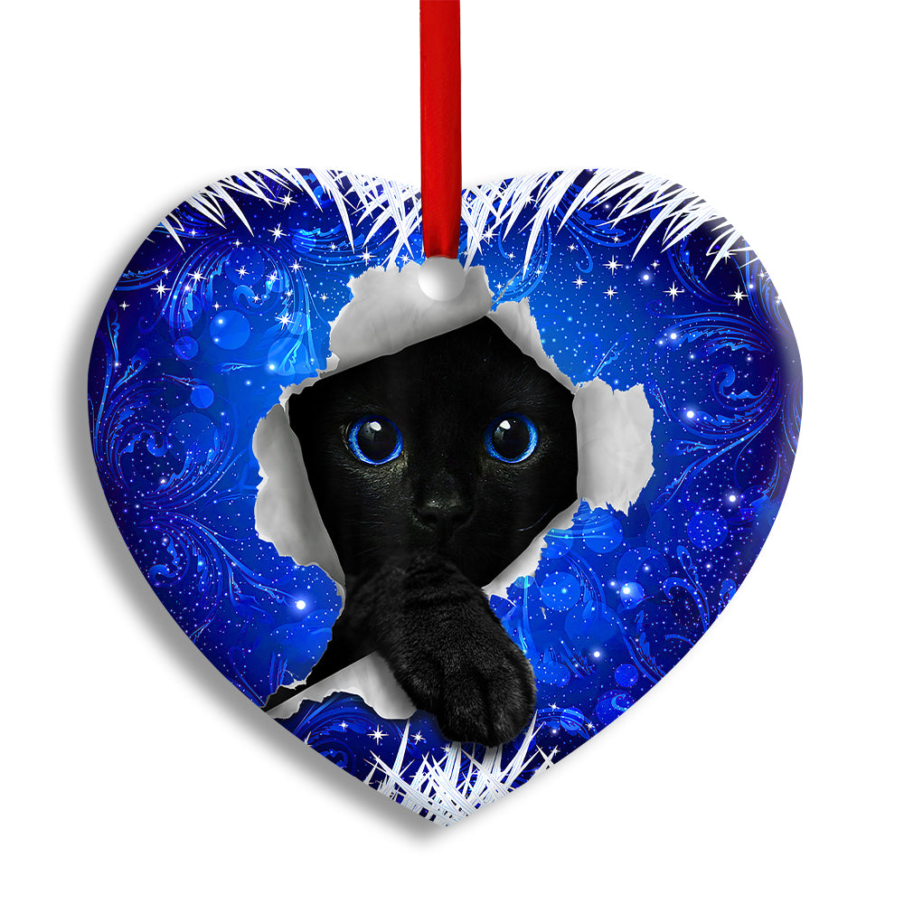 Christmas Black Cat Xmas Decor Tree Hanging - Heart Ornament - Owl Ohh - Owl Ohh
