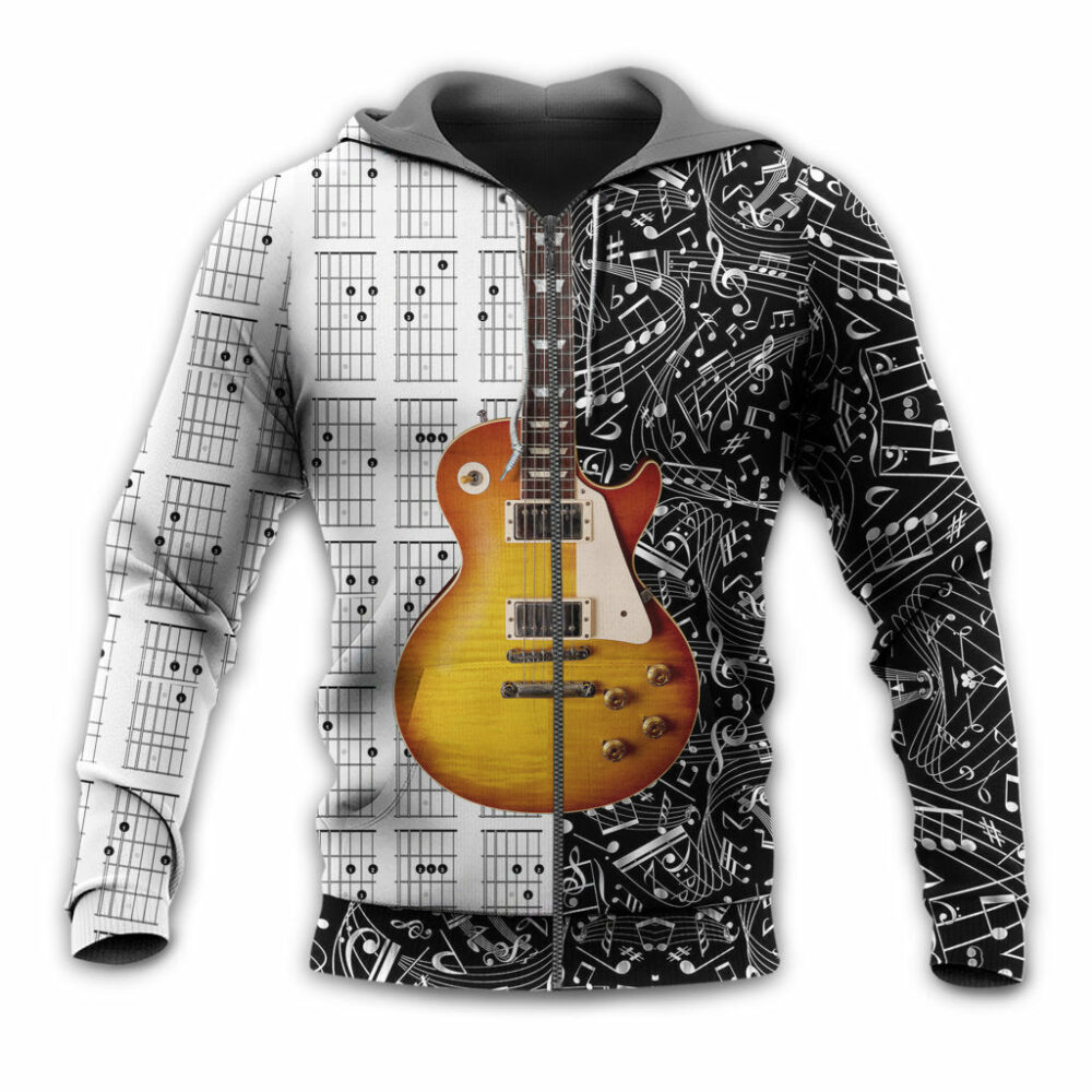 Guitar Bass Musician Black And White - Hoodie - Owl Ohh - Owl Ohh