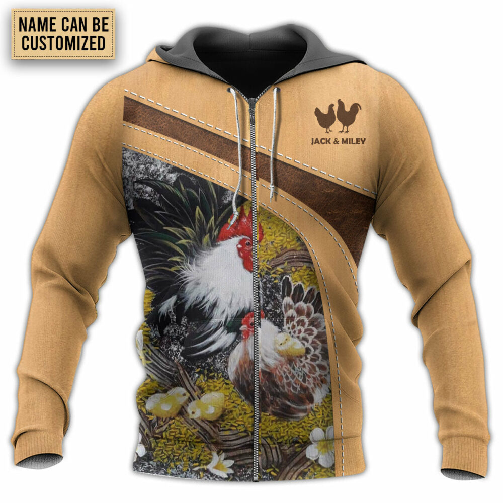 Chicken An Old Rooster And His Cute Chick Personalized - Hoodie - Owl Ohh - Owl Ohh