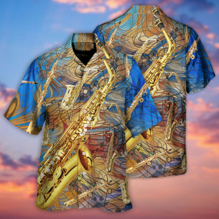 Saxophone Music See The Sound - Hawaiian Shirt - Owl Ohh for men and women, kids - Owl Ohh
