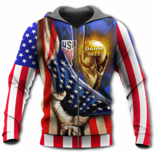 World Cup Qatar 2022 USA Will Be The Champion Flag Vintage - Hoodie - Owl Ohh - Owl Ohh