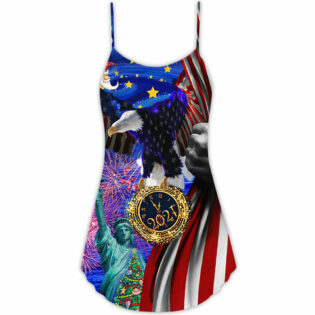 America New Year New America Christmas - V-neck Sleeveless Cami Dress - Owl Ohh - Owl Ohh