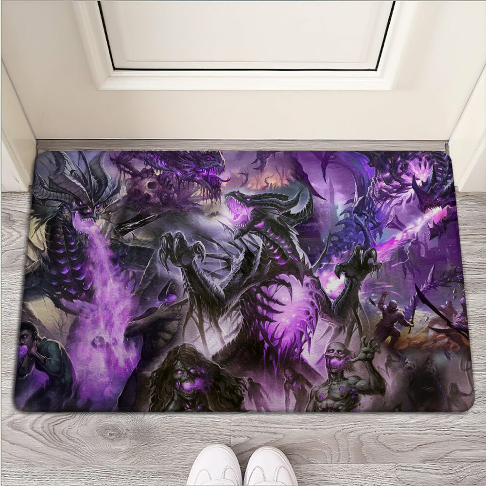 Skull Dragon Love Life Purple - Doormat - Owl Ohh - Owl Ohh