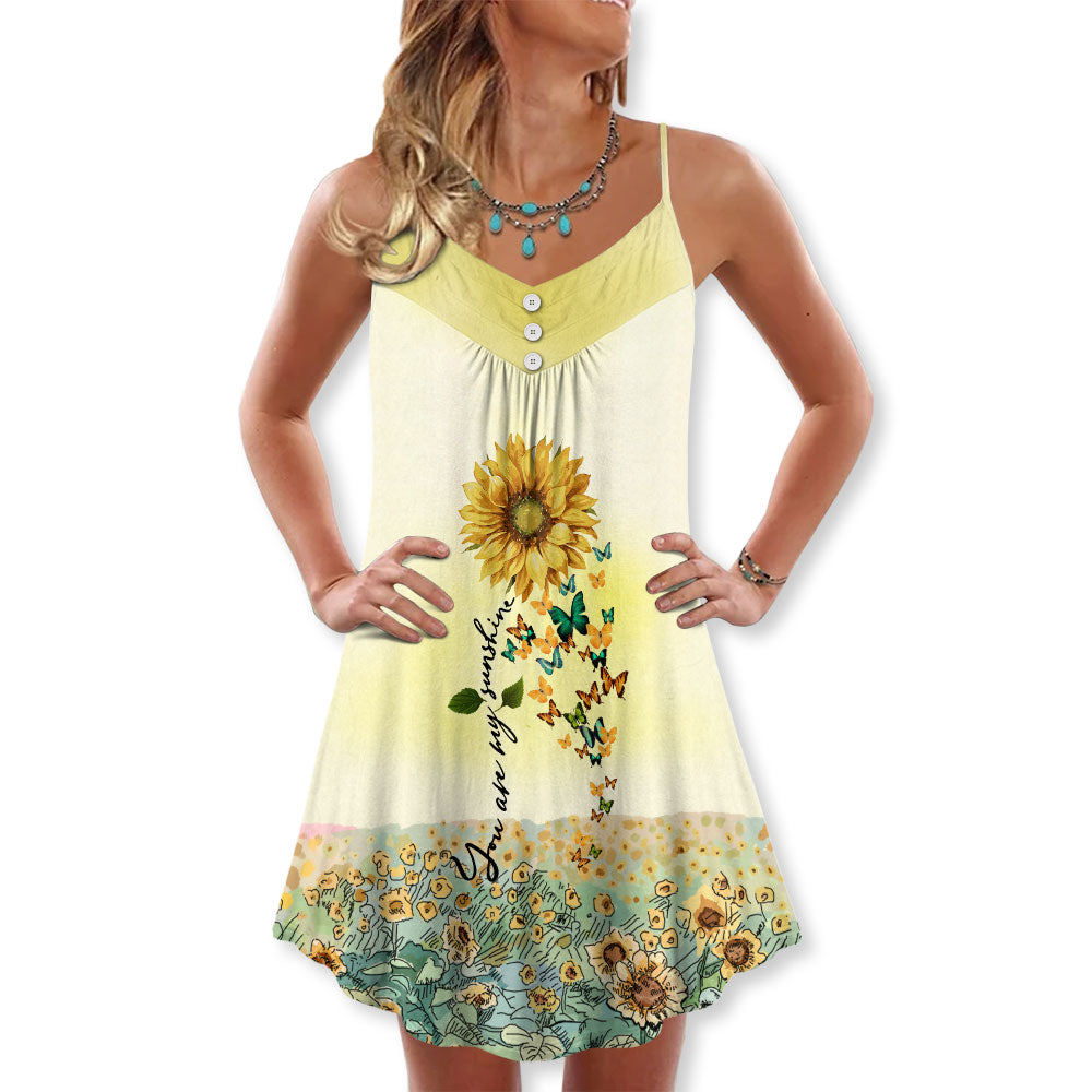 Butterfly And Sunflower You Are My Sunshine - Summer Dress - Owl Ohh-Owl Ohh