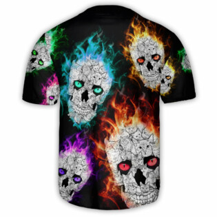 Skull Color Smile Say Hi - Baseball Jersey - Owl Ohh - Owl Ohh