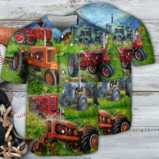 Tractor Real Men Drive Tractors - Baseball Jersey - Owl Ohh - Owl Ohh
