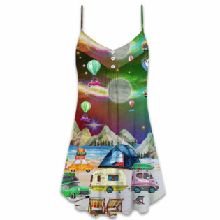 Camping Amazing Camping Night Christmas - V-neck Sleeveless Cami Dress - Owl Ohh - Owl Ohh