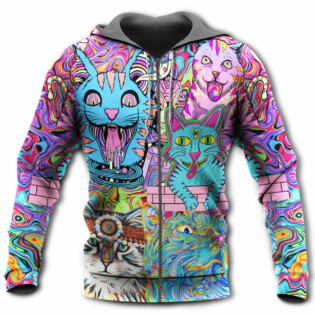 Hippie Cat Wonderful World - Hoodie - Owl Ohh - Owl Ohh