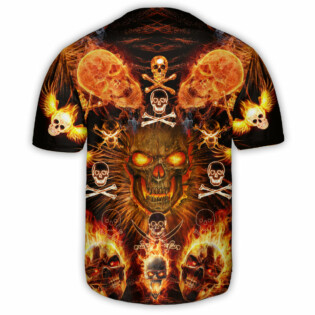 Skull Flaming - Baseball Jersey - Owl Ohh - Owl Ohh