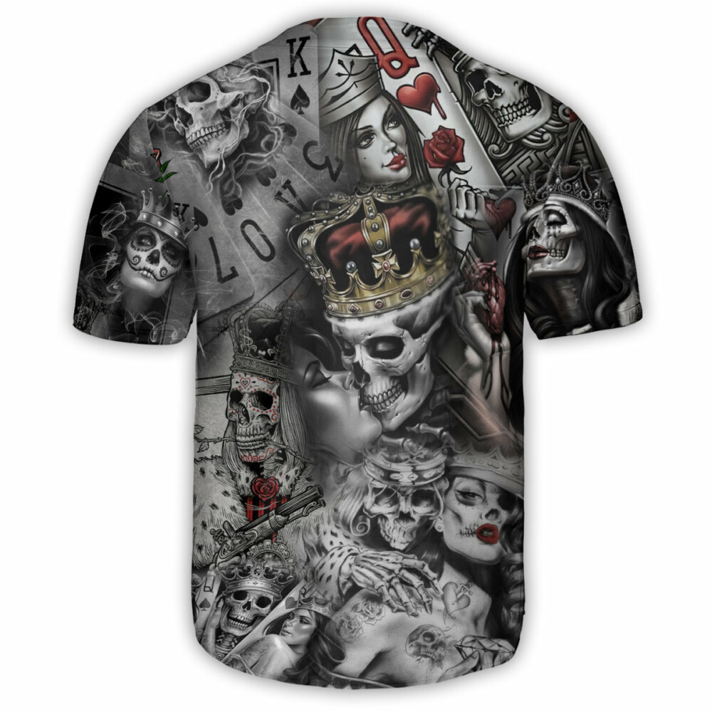 Skull Love Is Blind Poker - Baseball Jersey - Owl Ohh - Owl Ohh