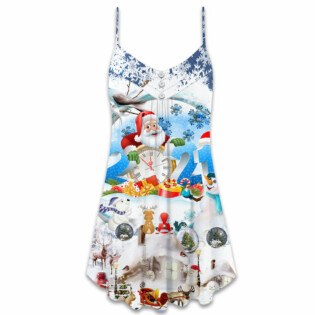 Christmas Have A Sparkling New Year - V-neck Sleeveless Cami Dress - Owl Ohh - Owl Ohh